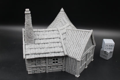 Tabletop Terrain Settler Homestead Thatch Roof House Dnd RPG wargame skirmish 28-32mm