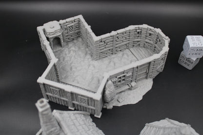 Tabletop Terrain Settler Homestead Thatch Roof House Dnd RPG wargame skirmish 28-32mm