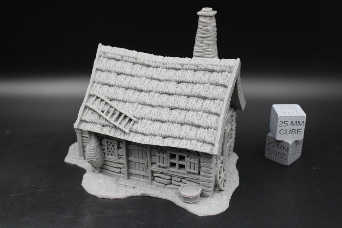 Tabletop Terrain Woodsman Cabin Thatch Roof House Dnd RPG wargame skirmish 28-32mm