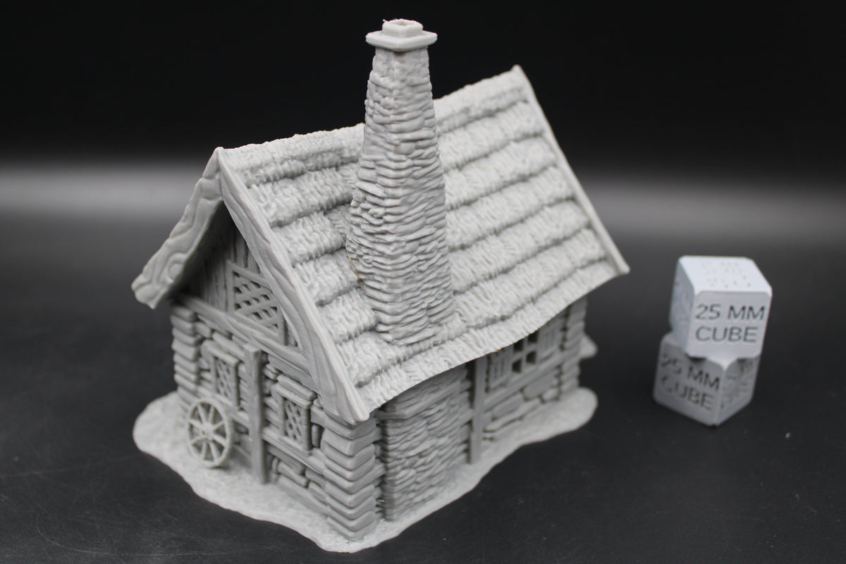 Tabletop Terrain Woodsman Cabin Thatch Roof House Dnd RPG wargame skirmish 28-32mm