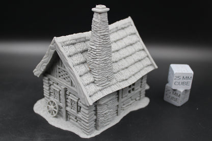 Tabletop Terrain Woodsman Cabin Thatch Roof House Dnd RPG wargame skirmish 28-32mm