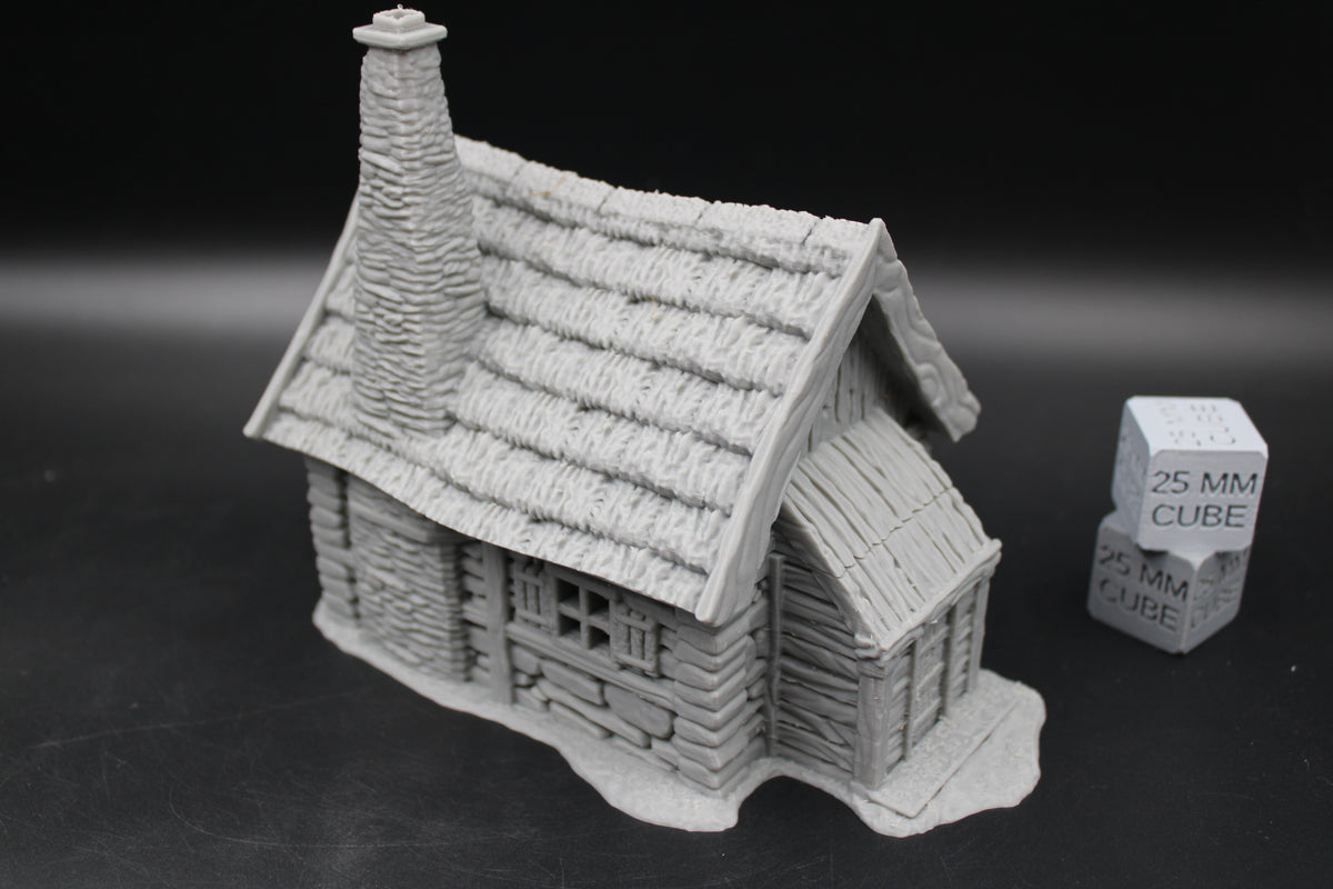 Tabletop Terrain Woodsman Cabin Thatch Roof House Dnd RPG wargame skirmish 28-32mm