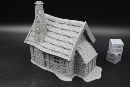 Tabletop Terrain Woodsman Cabin Thatch Roof House Dnd RPG wargame skirmish 28-32mm