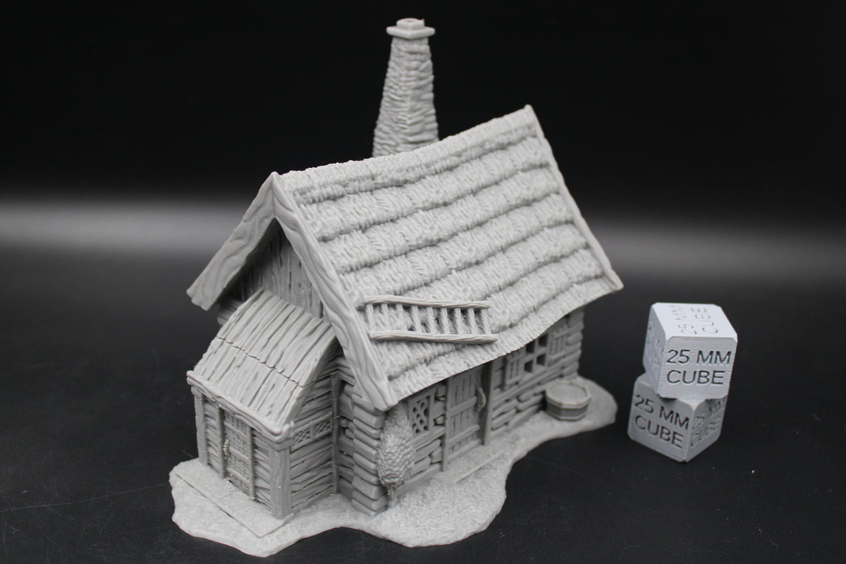 Tabletop Terrain Woodsman Cabin Thatch Roof House Dnd RPG wargame skirmish 28-32mm