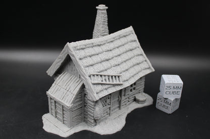 Tabletop Terrain Woodsman Cabin Thatch Roof House Dnd RPG wargame skirmish 28-32mm
