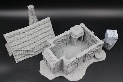 Tabletop Terrain Woodsman Cabin Thatch Roof House Dnd RPG wargame skirmish 28-32mm
