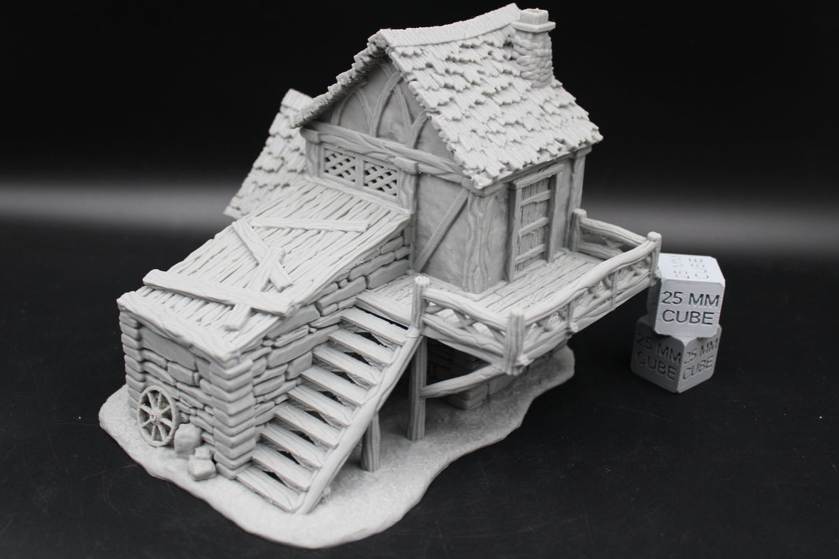 Tabletop Terrain Stable Keeper Carriage Thatch Roof House Dnd RPG wargame skirmish 28-32mm
