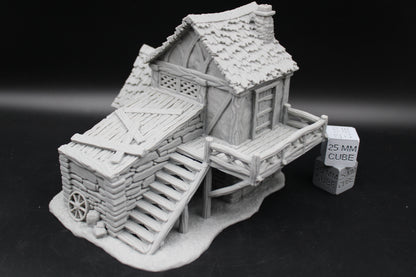 Tabletop Terrain Stable Keeper Carriage Thatch Roof House Dnd RPG wargame skirmish 28-32mm