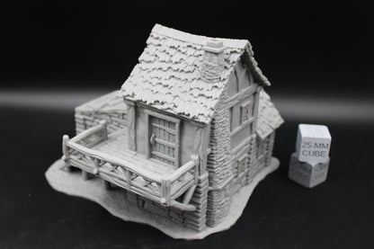 Tabletop Terrain Stable Keeper Carriage Thatch Roof House Dnd RPG wargame skirmish 28-32mm