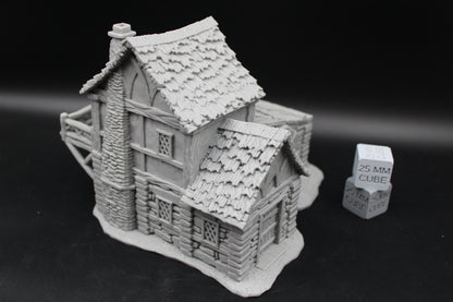 Tabletop Terrain Stable Keeper Carriage Thatch Roof House Dnd RPG wargame skirmish 28-32mm