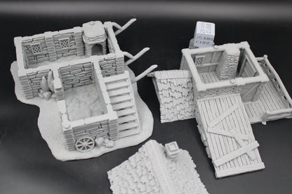 Tabletop Terrain Stable Keeper Carriage Thatch Roof House Dnd RPG wargame skirmish 28-32mm