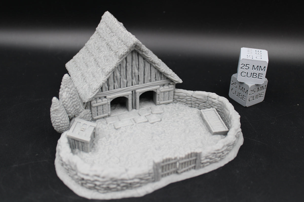 Tabletop Terrain Pig Pen Sty Barn Thatch Roof Dnd RPG wargame skirmish 28-32mm