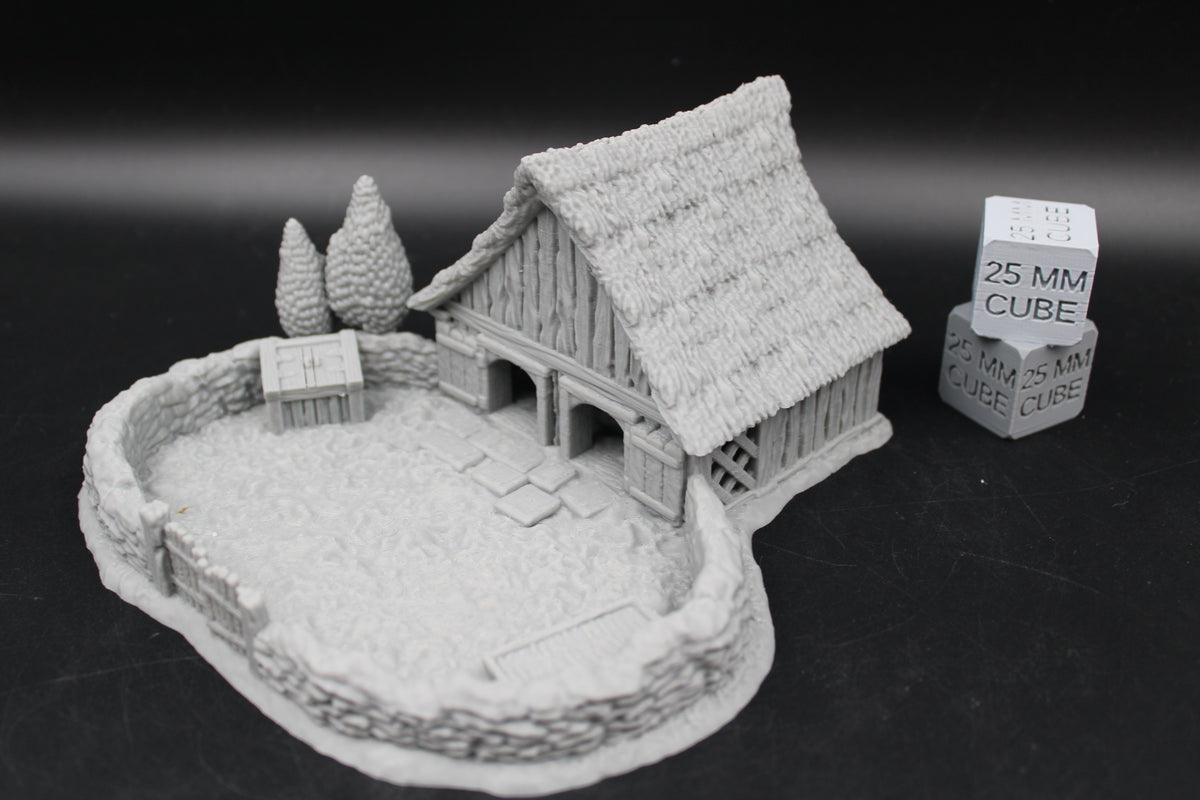 Tabletop Terrain Pig Pen Sty Barn Thatch Roof Dnd RPG wargame skirmish 28-32mm