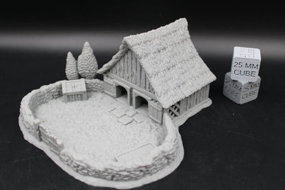 Tabletop Terrain Pig Pen Sty Barn Thatch Roof Dnd RPG wargame skirmish 28-32mm
