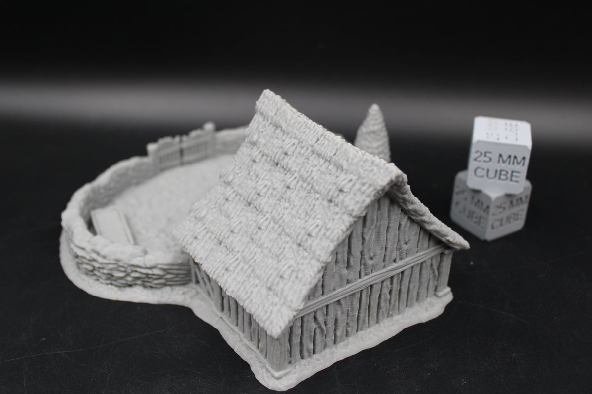 Tabletop Terrain Pig Pen Sty Barn Thatch Roof Dnd RPG wargame skirmish 28-32mm