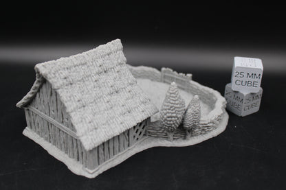 Tabletop Terrain Pig Pen Sty Barn Thatch Roof Dnd RPG wargame skirmish 28-32mm