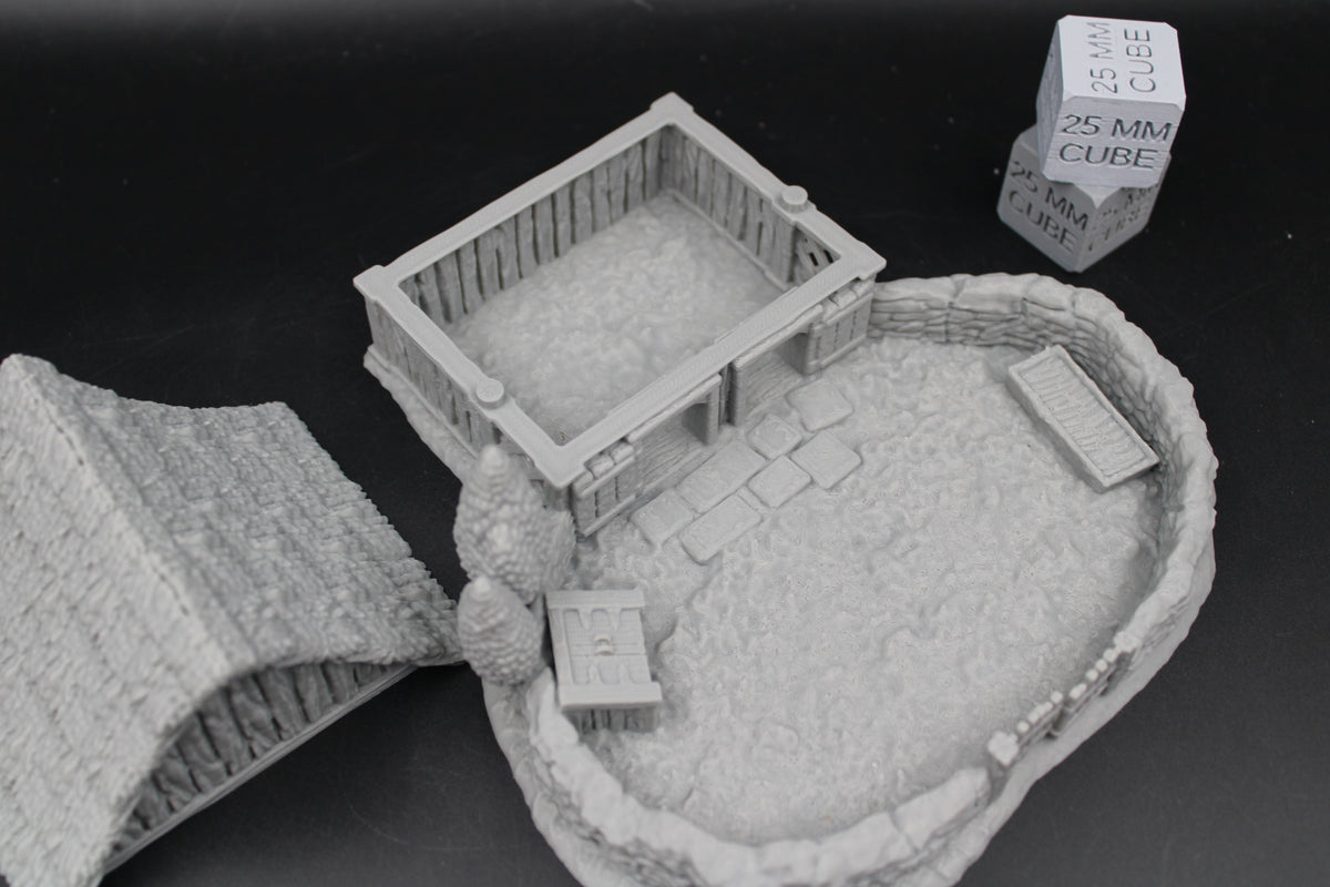 Tabletop Terrain Pig Pen Sty Barn Thatch Roof Dnd RPG wargame skirmish 28-32mm