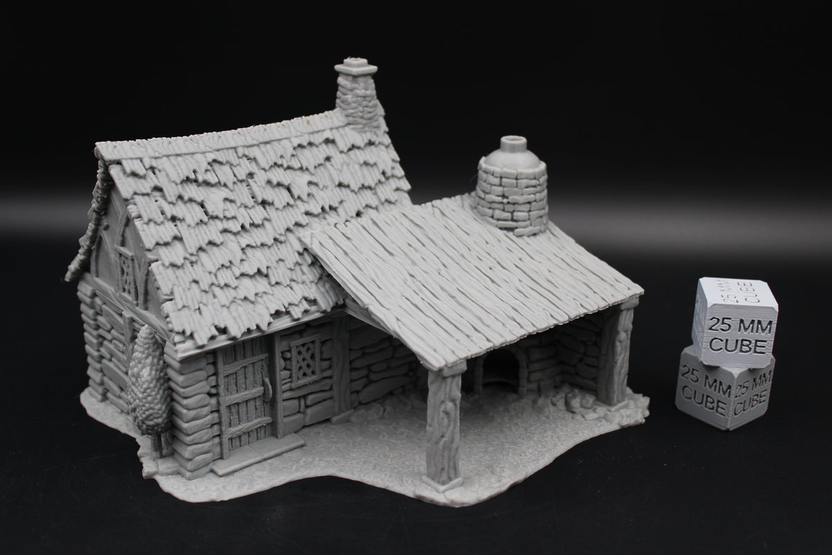 Tabletop Terrain Blacksmith Baker Cottage Dnd RPG wargame skirmish 28-32mm