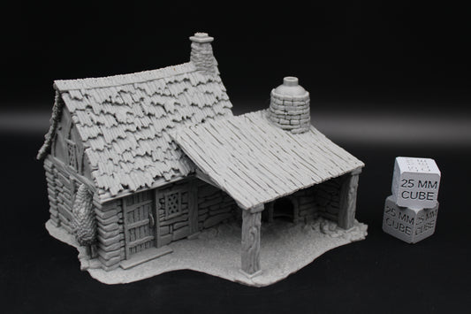 Tabletop Terrain Blacksmith Baker Cottage Dnd RPG wargame skirmish 28-32mm
