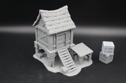 Tabletop Terrain Granary Grain Storage Barn Thatch Roof Dnd RPG wargame skirmish 28-32mm