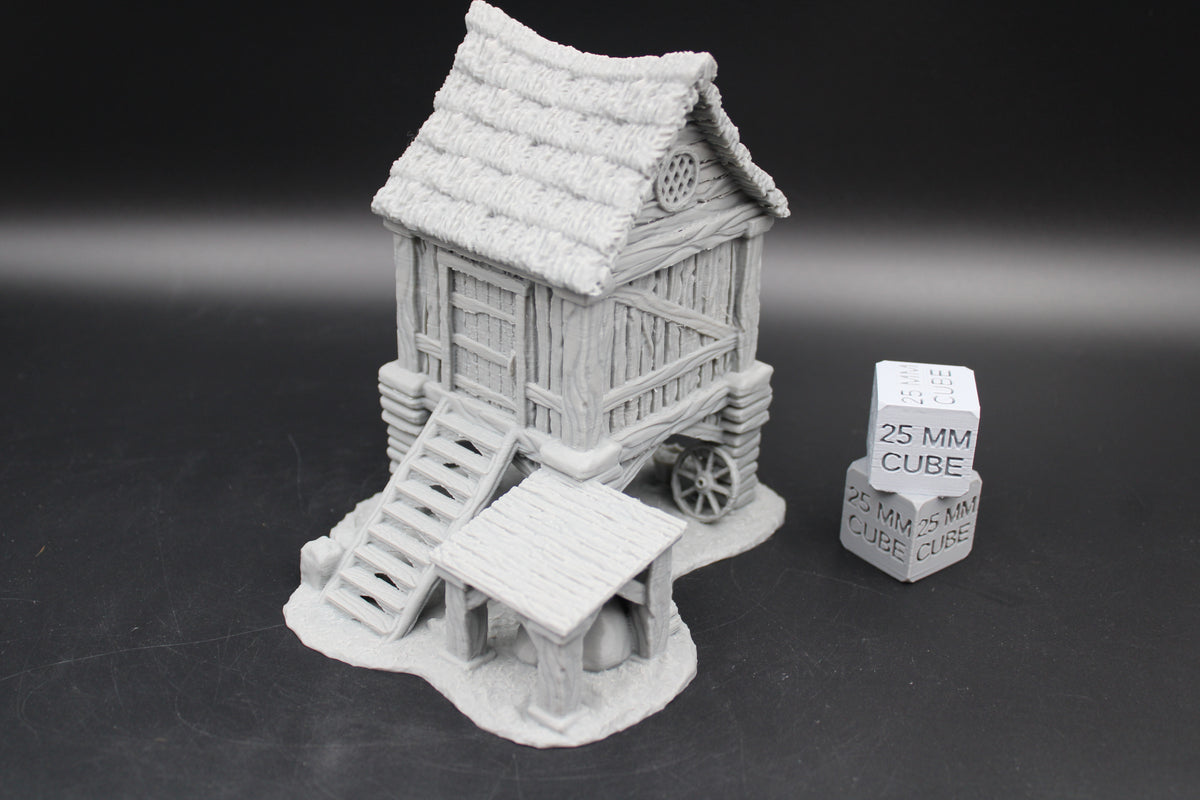 Tabletop Terrain Granary Grain Storage Barn Thatch Roof Dnd RPG wargame skirmish 28-32mm