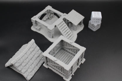 Tabletop Terrain Granary Grain Storage Barn Thatch Roof Dnd RPG wargame skirmish 28-32mm