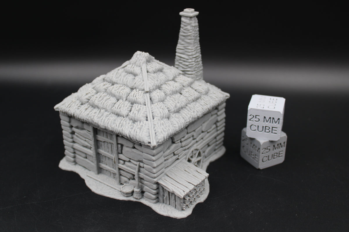 Tabletop Terrain Hermit Cabin Witch Hovel Thatch Roof Dnd RPG wargame skirmish 28-32mm