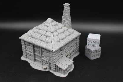 Tabletop Terrain Hermit Cabin Witch Hovel Thatch Roof Dnd RPG wargame skirmish 28-32mm