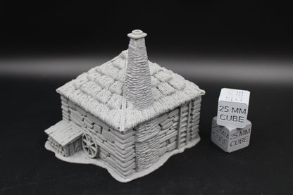 Tabletop Terrain Hermit Cabin Witch Hovel Thatch Roof Dnd RPG wargame skirmish 28-32mm
