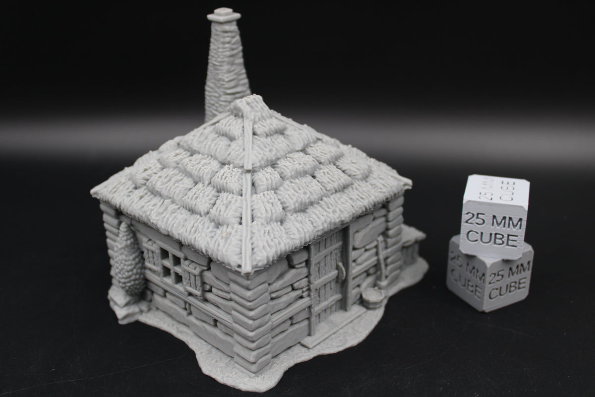 Tabletop Terrain Hermit Cabin Witch Hovel Thatch Roof Dnd RPG wargame skirmish 28-32mm