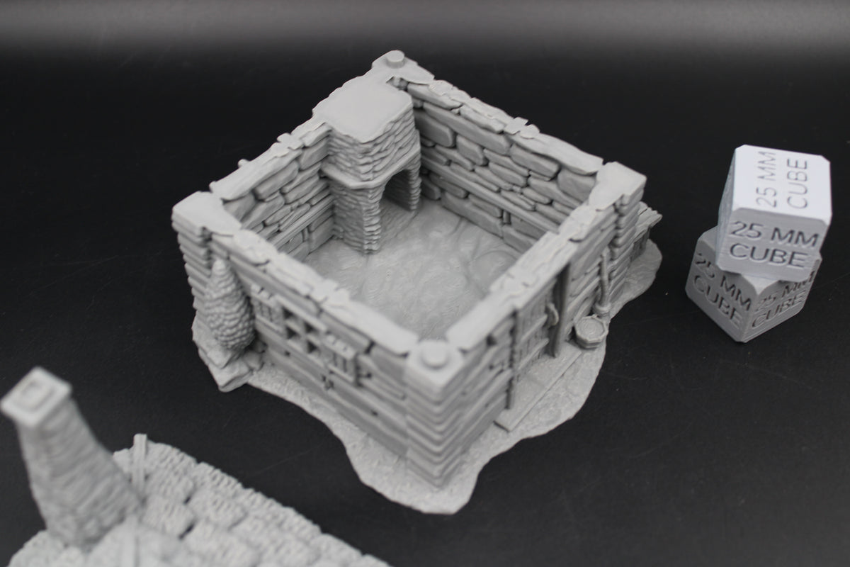 Tabletop Terrain Hermit Cabin Witch Hovel Thatch Roof Dnd RPG wargame skirmish 28-32mm