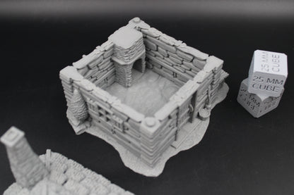Tabletop Terrain Hermit Cabin Witch Hovel Thatch Roof Dnd RPG wargame skirmish 28-32mm