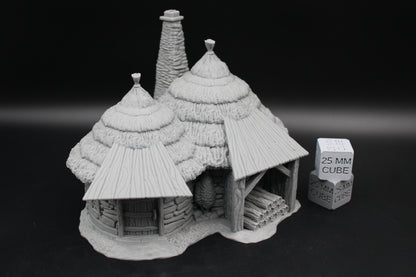 Tabletop Terrain Round Roof Cabin Witch Hovel Thatch Roof Dnd RPG wargame skirmish 28-32mm