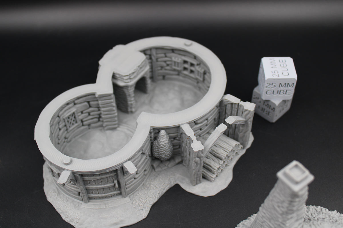 Tabletop Terrain Round Roof Cabin Witch Hovel Thatch Roof Dnd RPG wargame skirmish 28-32mm