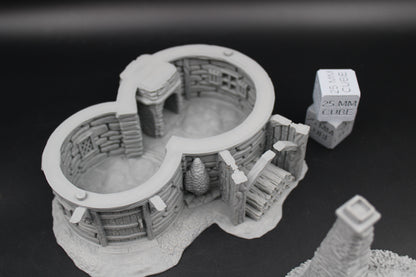 Tabletop Terrain Round Roof Cabin Witch Hovel Thatch Roof Dnd RPG wargame skirmish 28-32mm