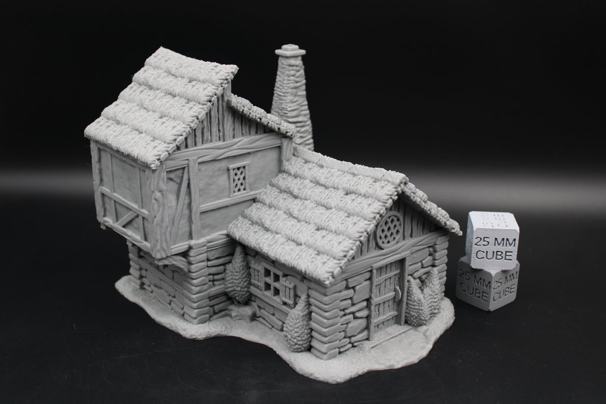 Tabletop Terrain Wizard Cottage Clerestory Windows Thatch Roof Dnd RPG wargame skirmish 28-32mm