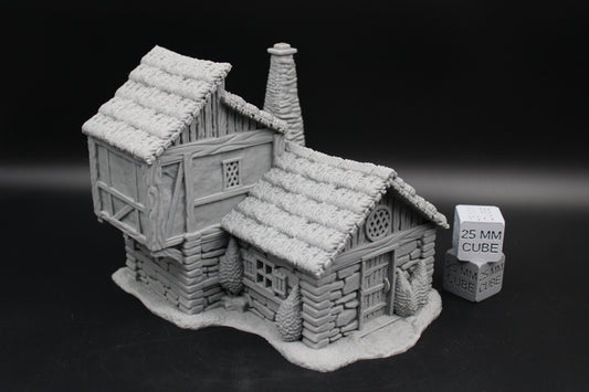Tabletop Terrain Wizard Cottage Clerestory Windows Thatch Roof Dnd RPG wargame skirmish 28-32mm