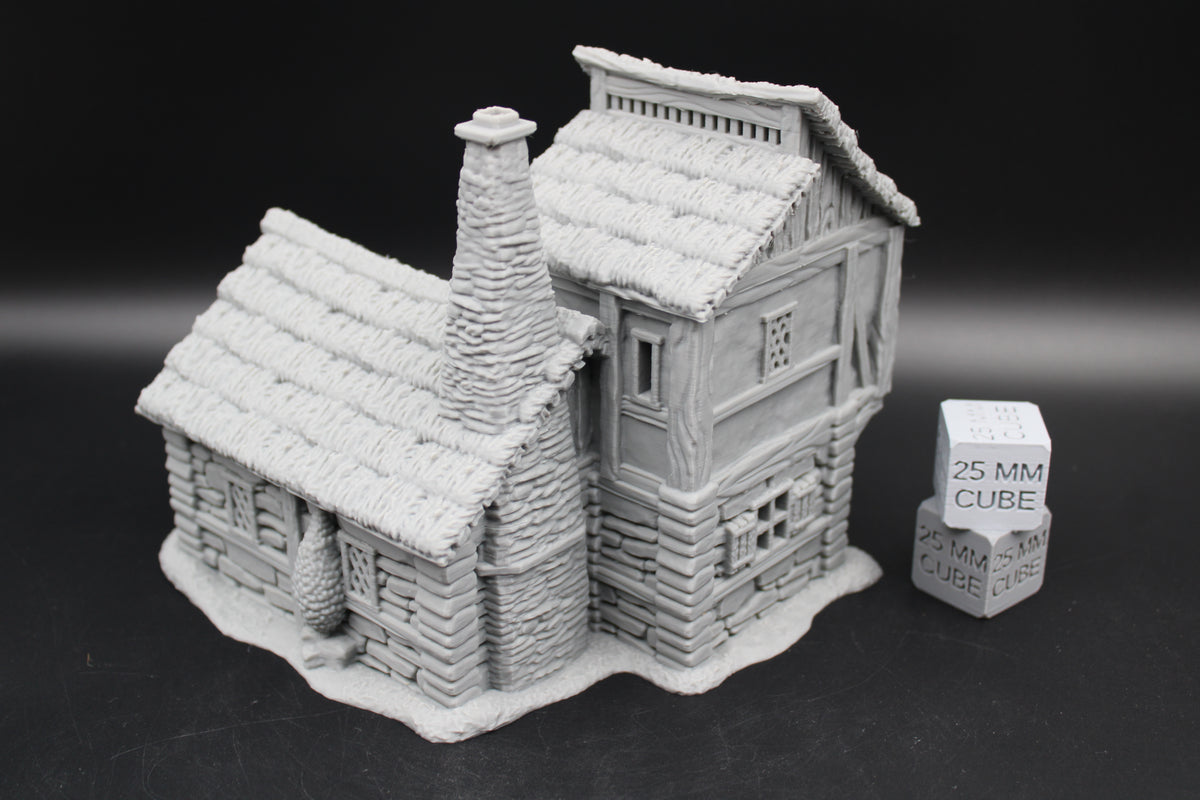 Tabletop Terrain Wizard Cottage Clerestory Windows Thatch Roof Dnd RPG wargame skirmish 28-32mm