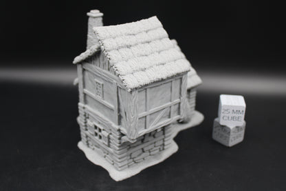 Tabletop Terrain Wizard Cottage Clerestory Windows Thatch Roof Dnd RPG wargame skirmish 28-32mm