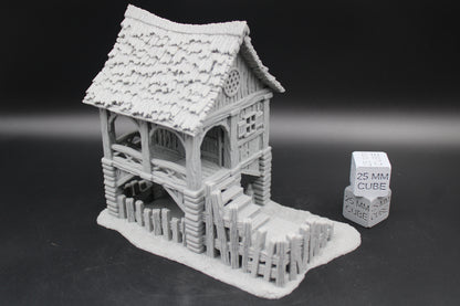 Tabletop Terrain Store House Raised Thatch Roof Dnd RPG wargame skirmish 28-32mm