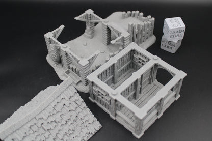 Tabletop Terrain Store House Raised Thatch Roof Dnd RPG wargame skirmish 28-32mm