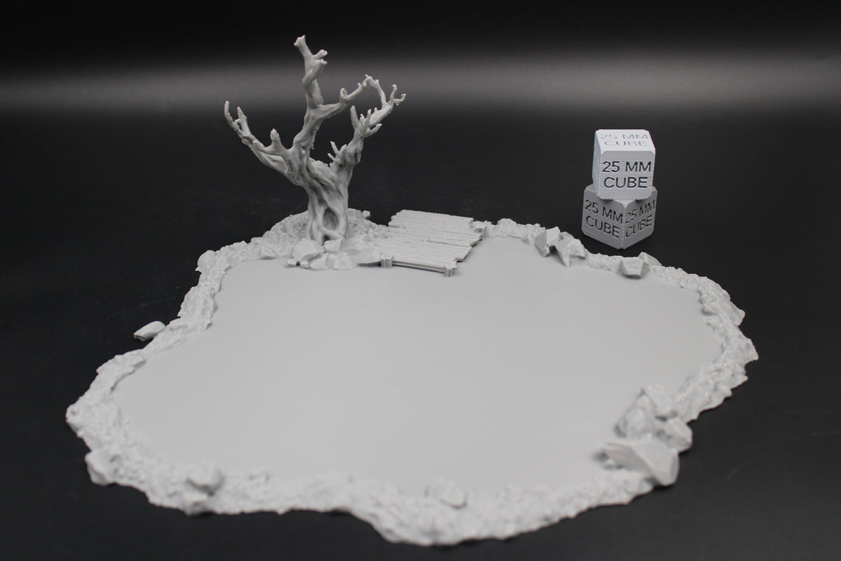 Tabletop Terrain Lake Pond Dock Dead Tree Dnd RPG wargame skirmish 28-32mm