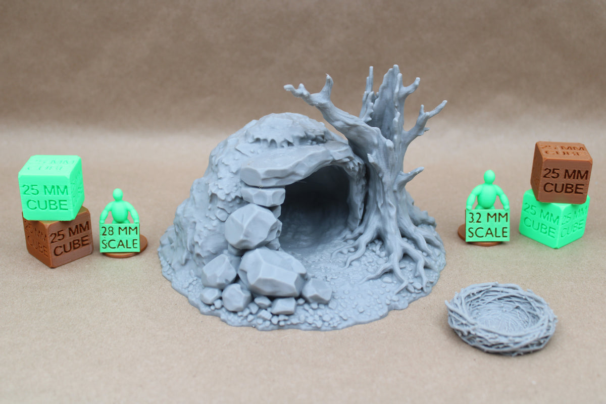 Tabletop Terrain Owlbear Monster Creature Den Cave Nest Dead Tree 28-32mm skirmish rpg wargame
