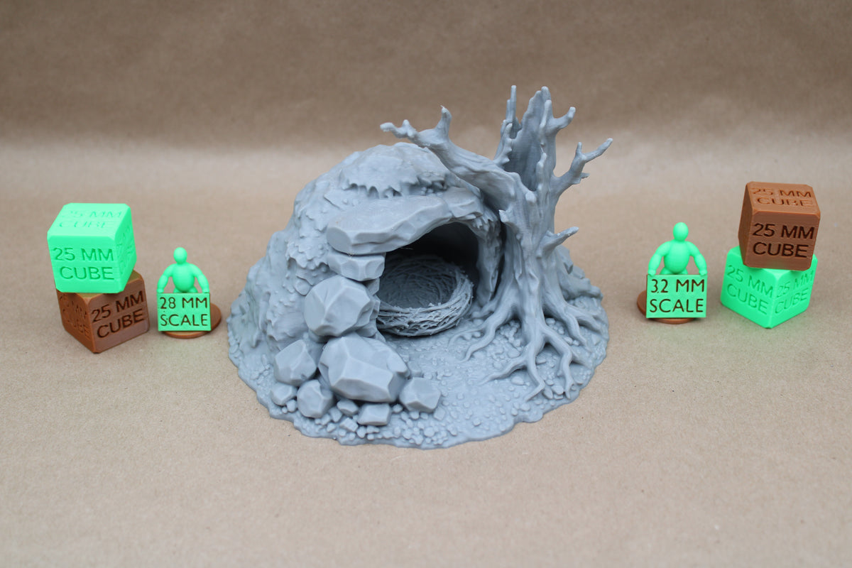 Tabletop Terrain Owlbear Monster Creature Den Cave Nest Dead Tree 28-32mm skirmish rpg wargame