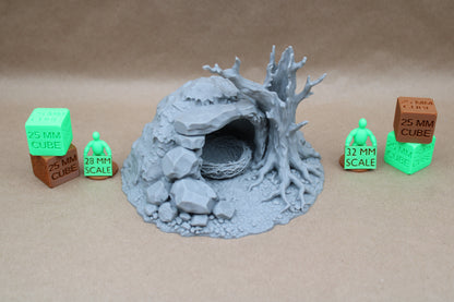 Tabletop Terrain Owlbear Monster Creature Den Cave Nest Dead Tree 28-32mm skirmish rpg wargame