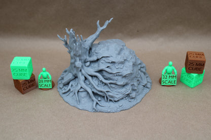Tabletop Terrain Owlbear Monster Creature Den Cave Nest Dead Tree 28-32mm skirmish rpg wargame