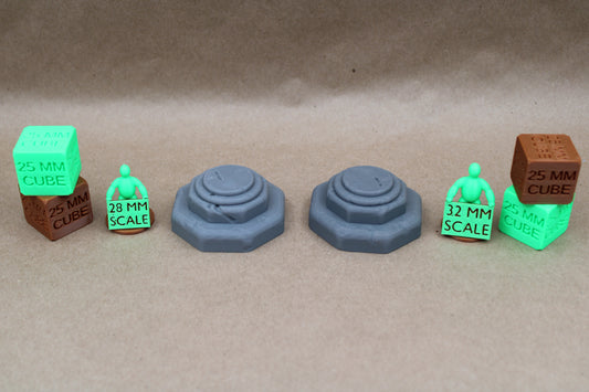 Octagon Miniature Statue Base Plinth Display Set of 2 Miniature Dnd RPG wargame skirmish