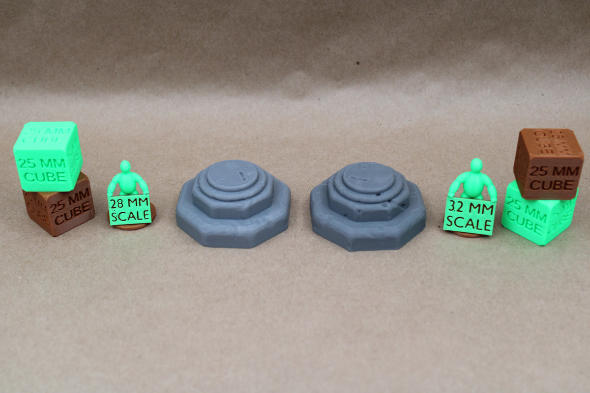 Octagon Miniature Statue Base Plinth Display Set of 2 Miniature Dnd RPG wargame skirmish