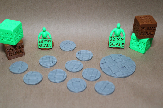 Miniature Bases Stone Brick 25mm 50mm Set Miniature Dnd RPG wargame skirmish