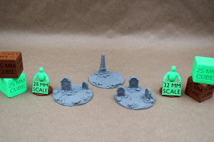 Tabletop Terrain Bubbling Swamp Tomb Headstone Cemetery Set of 3 Scatter 28-32mm skirmish rpg wargame
